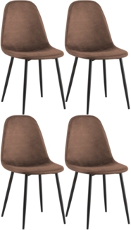 CLP 4er Set Esszimmerstühle Napier gepolstert bis 150 kg belastbar,braun Kunstleder