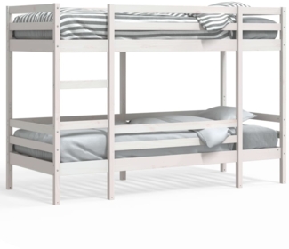 vidaXL Etagenbett Weiß 90x200 cm Massivholz Kiefer 3284219