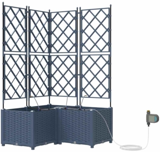 vidaXL Gartenpflanzer Grau 80 x 80 x 142 cm Stahl 42002877