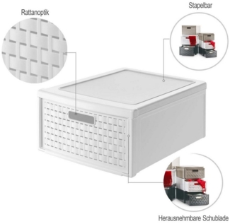 ROTHO Aufbewahrungsbox 3er-Set Schubladenbox COUNTRY 19l