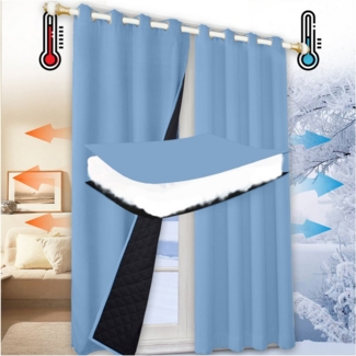 Jibenhome Vorhang Schlafzimmer Vorhänge Blickdicht, Thermogardinen Kälteschutz, (1 St), Winter Verdunklungsvorhänge Ösen Thermal Wärmeisolierend