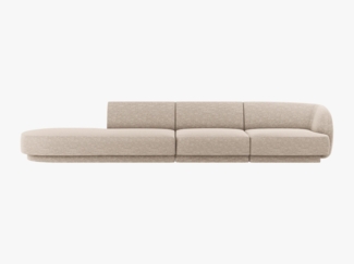 Micadoni Sofa Miley 4-Sitzer Links Chenille Haga Beige