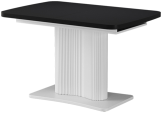 Esstisch Fenaro Schwarz/Weiß 120 x 80 cm ausziehbar Vicco