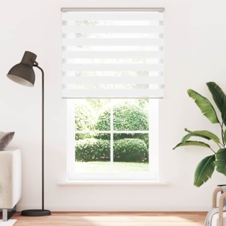 vidaXL Zebrarollo Weiß 130x230 cm Stoffbreite 125,9 cm Polyester 4014813