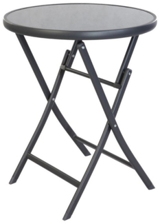Mojawo Küchentisch Bistrotisch Klapptisch Gartentisch Gartentisch Glas Metall Ø60xH72cm