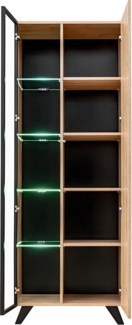 Lomadox Vitrine LATERZA-164 Vitrinenschrank in Hickory Jackson (Kastanie), inkl. LED-Beleuchtung