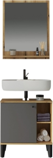 INOSIGN Badmöbel-Set OSLO, Bad im skandinavischen Design, (Set, 1-St), Badschränke und Spiegel, in zwei Farben verfügbar, viel Stauraum