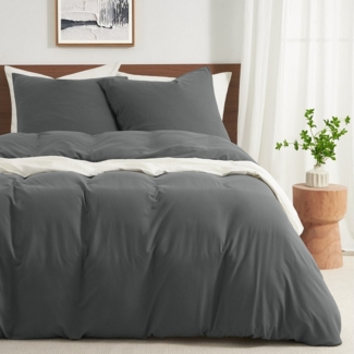 Topfinel Bettwäsche 135x200 cm, Seersucker Bettwäsche-Sets, bügelfrei, allergiker, kühlende, 100% Mikrofaser, 3 teilig, Pflegeleicht, kuschelig, weich, Winter Sommer Herbst bedding set