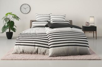 H.I.S Bettwäsche Majoran, Polycotton recycelt, 2 teilig, gestreifte Bettwäsche in verschiedenen Qualitäten
