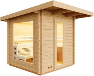 Infraworld Gartensauna Terra 5B Außensauna Massivholzsauna Saunahaus 230x230 cm