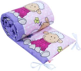 BabyLux Bettnestchen BABYLUX Bettumrandung NESTCHEN Bettnestchen 210 x 30 cm Babybett, 2. Lila Schaf Nestchen