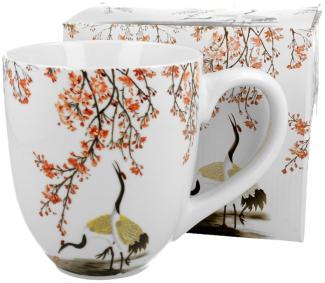 DUO ART GALLERY XXL Becher 1000 ml SAKURA & CRANES New Bone China Porzellan