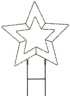 MARELIDA LED-Stern für außen LED Gartenstecker Stern 180LED 38cm Weihnachtsdeko Gartendeko Timer, LED Classic, warmweiß (2100K bis 3000K)