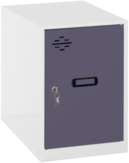 Simon Rack Simonlocker Kommode, klein, 475 x 400 x 500 mm, Amario aus Metall, inkl. Schlüssel, Weiß/Anthrazit