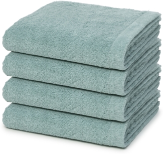 Cawö Lifestyle 4 tlg. Frottier-Set - 4 X Handtuch (50 X 100cm) - 520 g/m2 - Seegrün