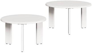 vidaXL Couchtisch 2 pcs Weiß 47,5 x 47,5 x 27 cm Massivholz Kiefer 873560