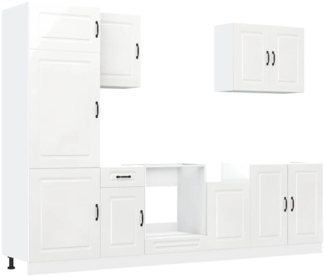 vidaXL 7-tlg. Küchenschrank-Set Kalmar Hochglanz-Weiß Holzwerkstoff 3314763
