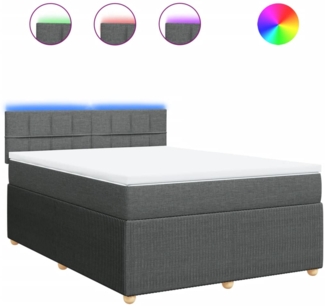 vidaXL Boxspringbett mit Matratze Dunkelgrau 140x200 cm Stoff 3289780
