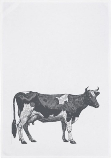 17,30 Hamburg Geschirrtuch KUH, Weiß/Grau, (1-tlg), 50x70 cm, Siebdruck