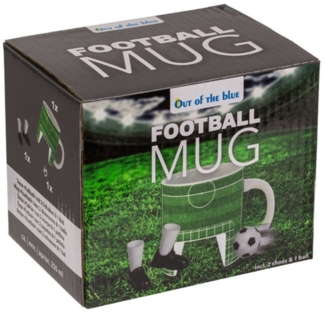 Kaffeetasse Fußballplatz ca. 12 x 9 cm mit Zubehör Fußball Tasse aus Steingut