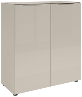 Kommode Saverne 1 / Santorin , Glas, Holzwerkstoff , Beige , 90 x 99 x 40 cm