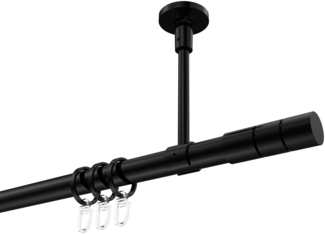 Gardinenstangen-Set Sonette Elanto 480 cm (geteilt in 3x160 cm), 1-läufig, 20 mm Ø Schwarz