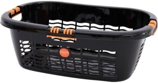 SIENA HOME Wäschekorb "Aversa" 55 cm schwarz mit Softgriff