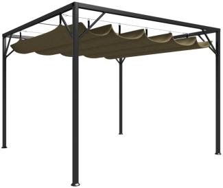 vidaXL Gartenpavillon mit Ausziehbarem Dach 3x3 m Taupe 180 g/m² 312220