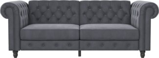 Dorel Home 3-Sitzer Felix, Schlafsofa 236 cm, (Liegefläche 108x190cm), Rückenlehne, 3-fach verstellbar, Velours, Kunstleder, Luxus-Microfaser Vintage