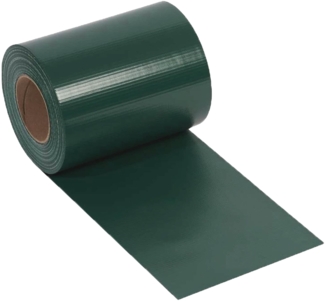 NOOR Sichtschutzstreifen PVC BASIC für Doppelstabmattenzaun - Zaunfolie Rolle grün 0,19x35 m - blickdichter Wind- & Sichtschutz - Zaunblende 450 g/m² inkl. 25 Klemmschienen