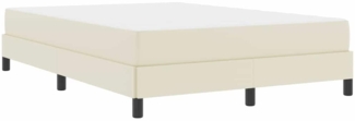 vidaXL Bett mit Matratze Creme 140 x 190 cm Kunstleder 3398630