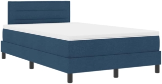 vidaXL Boxspringbett mit Matratze mit Kopfteil Blau 120 x 190 cm Stoff 3342120