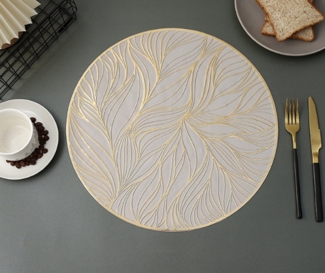 XDeer Tischdecke 4 stück Tischset, Platzset Rund,Tischsets Abwaschbar, Hitzebeständige, 38 * 38 cm