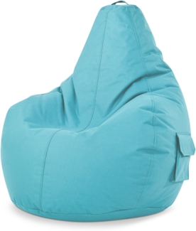 Green Bean© Sitzsack mit Rückenlehne "Cozy" 80 x 70 x 90 cm - Gaming Chair mit 230L Füllung - Bean Bag Lounge Chair Sitzhocker Türkis