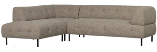 Ecksofa Lloyd aus grobmaschigen Stoff Links, Braun