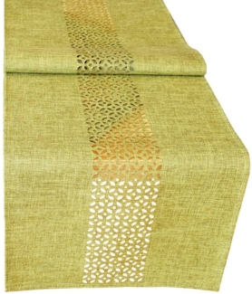 matches21 HOME & HOBBY Tischdecke Tischläufer Durchbrochene Ornamente grün 40x140 cm (1-tlg)