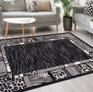Mazovia Designteppich Modern Teppich Kurzflor Wohnzimmerteppich Robust und pflegeleicht GRAU, 80 x 150 cm, Fußbodenheizung,Allergiker geeignet,Farbecht,Pflegeleicht,Geometrisch