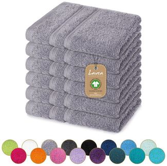 Lavea Seiftuch Bali, 30x30cm aus 100% Bio-Baumwolle, einzigartig weiche Seiftücher mit Aufhänger (Set, 6-St), hochwertige und nachhaltige Premium Waschlappen - schonende Reinigung