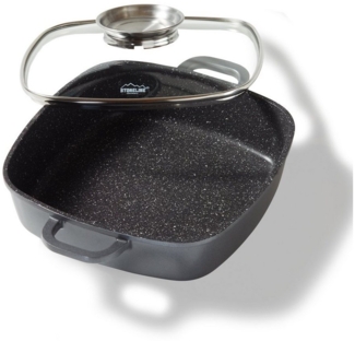 STONELINE Servierpfanne, Aluminium (2-tlg), mit echten Steinpartikeln, induktionsgeeignet, Designed in Germany