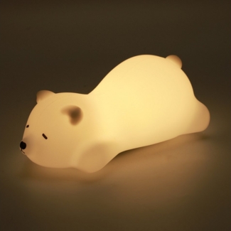 BlingBin LED Nachtlicht Schlaflicht Kinderzimmerlampe Tragbare Nachttischlampe Baby, USB-Aufladung, LED fest integriert, Farbwechsler, Dimmbar, Kawaii Kinderzimmer Babyzimmer Deko