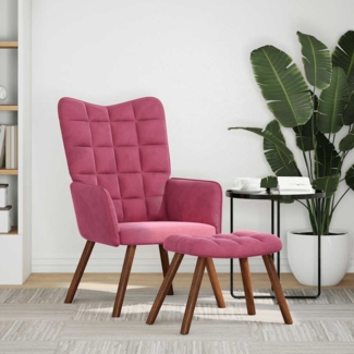vidaXL Relaxsessel mit Hocker Weinrot Samt 4016826