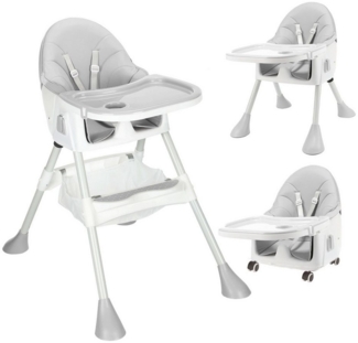 oyajia Kinderstuhl 3-in-1 Kinderstuhl, Kombistuhl, Babystuhl, 7-stufig höhenverstellbar (Verstellbare Kinderstuhl wächst mit Ihrem Kind von 6 Monaten bis 5 Jahren), Babystuhl mit Tablett und 5-Punkt-Gurt, Fußstütze, Einfach zu Reinigen