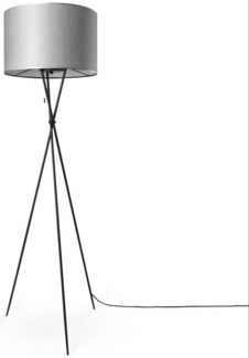 Paco Home Stehlampe KATE CANVAS UNI COLOR, ohne Leuchtmittel, Wohnzimmer Dreibein Stoffschirmlampe Standleuchte Textil Schirm E27