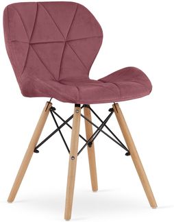 Valora WAKO Samtstuhl Dunkelrosa mit Buchenholzbeinen x1