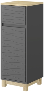 Midischrank Livia Anthrazit 30 x 80 cm mit Schublade Vicco