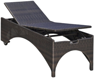 Destiny Gartenliege BOLIVAR HIGH Bronze, Polyrattan, mit Rollen, 200 x 71 x 55 cm, verstellbar, ohne Auflage