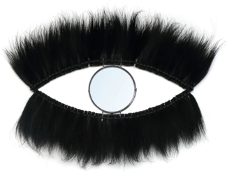 Der Black Eye Spiegel - Schwarz - Schwarz - 100x2x60cm