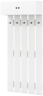 COSTWAY Wandgarderobe, Garderobenpaneel, Wandregal, mit 5 Doppelhaken