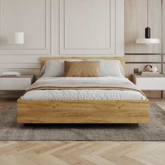 FDM Stauraumbett Bett Stauraumbett PERU Bettgestell 90x200, 140x200 & weitere Größen (verfügbar 90x200 120x200 140x200 160x200 180x200cm, Bettrahmen, Bett, mit großen Kopfteil, mit Bettkasten zum aufklappen), mit/ohne Matratze