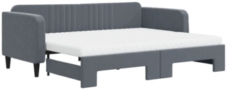vidaXL Tagesbett Ausziehbar mit Matratzen Dunkelgrau 90x200 cm Samt 3197088